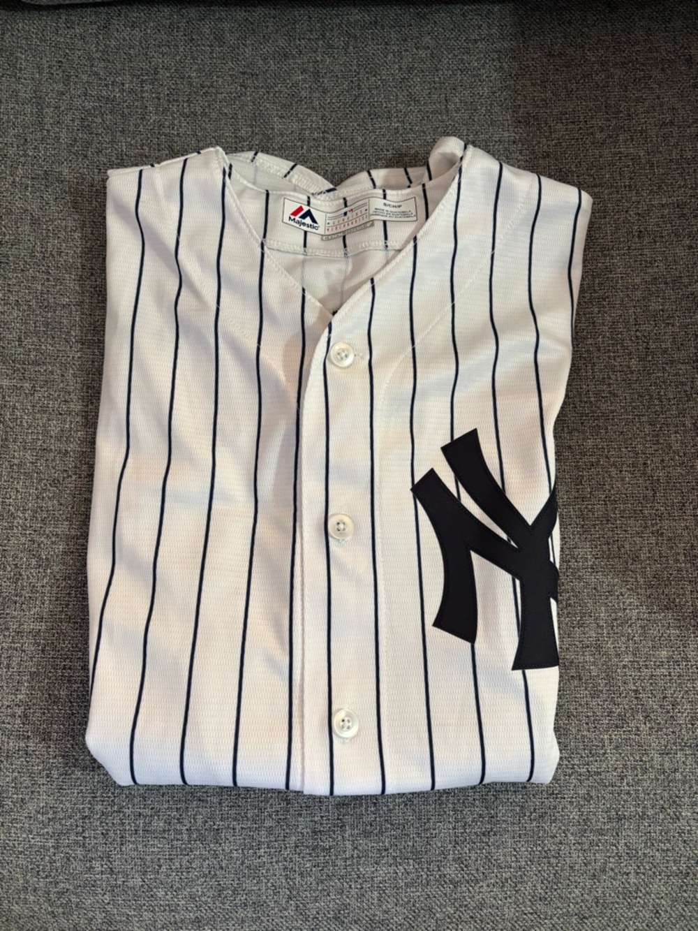Majestic Men’s New York Yankees White Pinstripe Jersey
